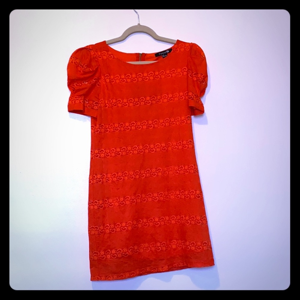 Orange forever 21 lace dress